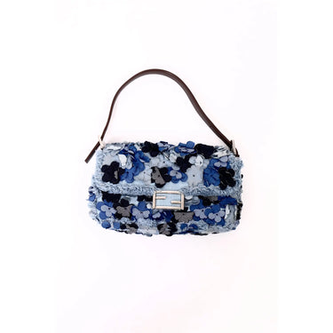 Sac Fendi Fiori Denim Baguette